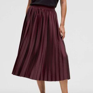Lululemon Satin Pleated Midi Skirt